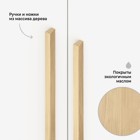 Шкаф для одежды в спальню «Рэй 04» серия Сканди (белый) 1000 570 2100