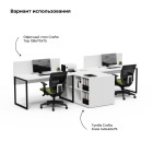 Офисный стол Тор Хлоя с тумбой 01 комплект 2 шт. (белый черный) 3560 1400 750