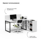 Офисный стол Тор Хлоя с тумбой 01 комплект 2 шт. (белый черный) 3560 1400 750