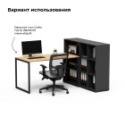 Тумба офисная высокая для хранения папок и оргтехники «Норма 02» графит 1400×400×1110